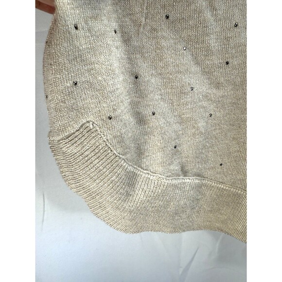 Liz Claiborne Career Pullover Sweater  Beige Studded Size 1X - Picture 2 of 9